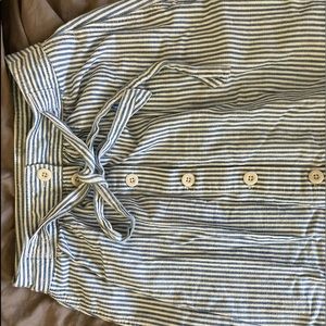 Made well Midi Skirt pinstripes buttons sz 00 (4)